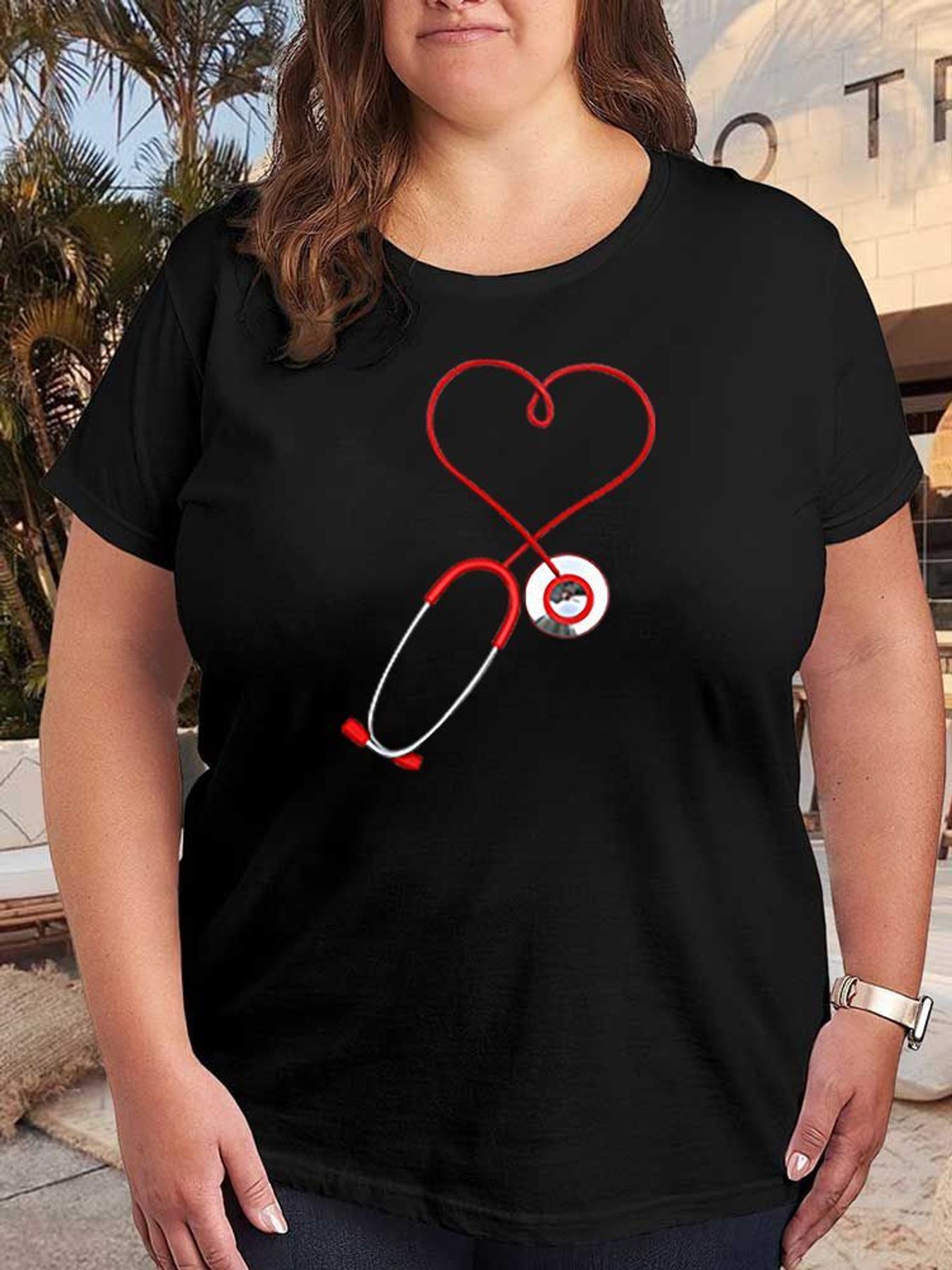 Stethoscope - Heart Stethoscope Graphic Print T Shirt