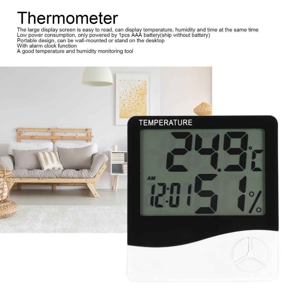 Large Display Screen Indoor Th - Thermometer Digital recension och pris